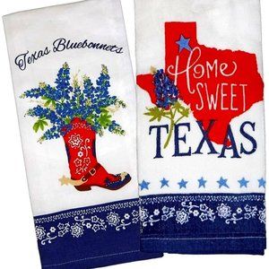 KAY Dee Designs Home Sweet Texas Bluebonnets Tea Towel & Cotton Terry Dishtowel